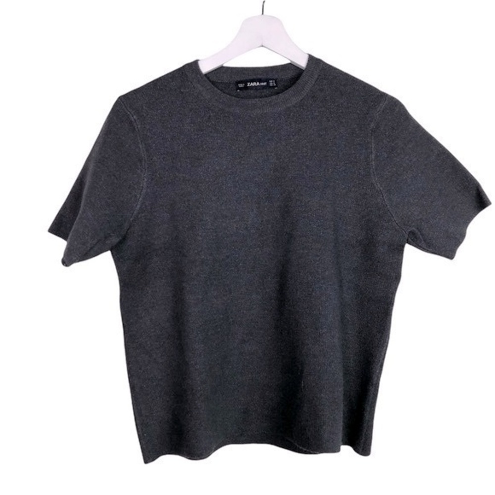 Zara Gray Knit Top Size Small